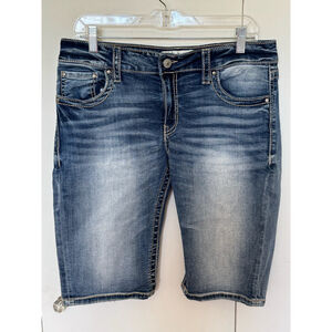 Women's Daytrip Virgo Bermuda Shorts Size 30 dark Blue faded wash Denim